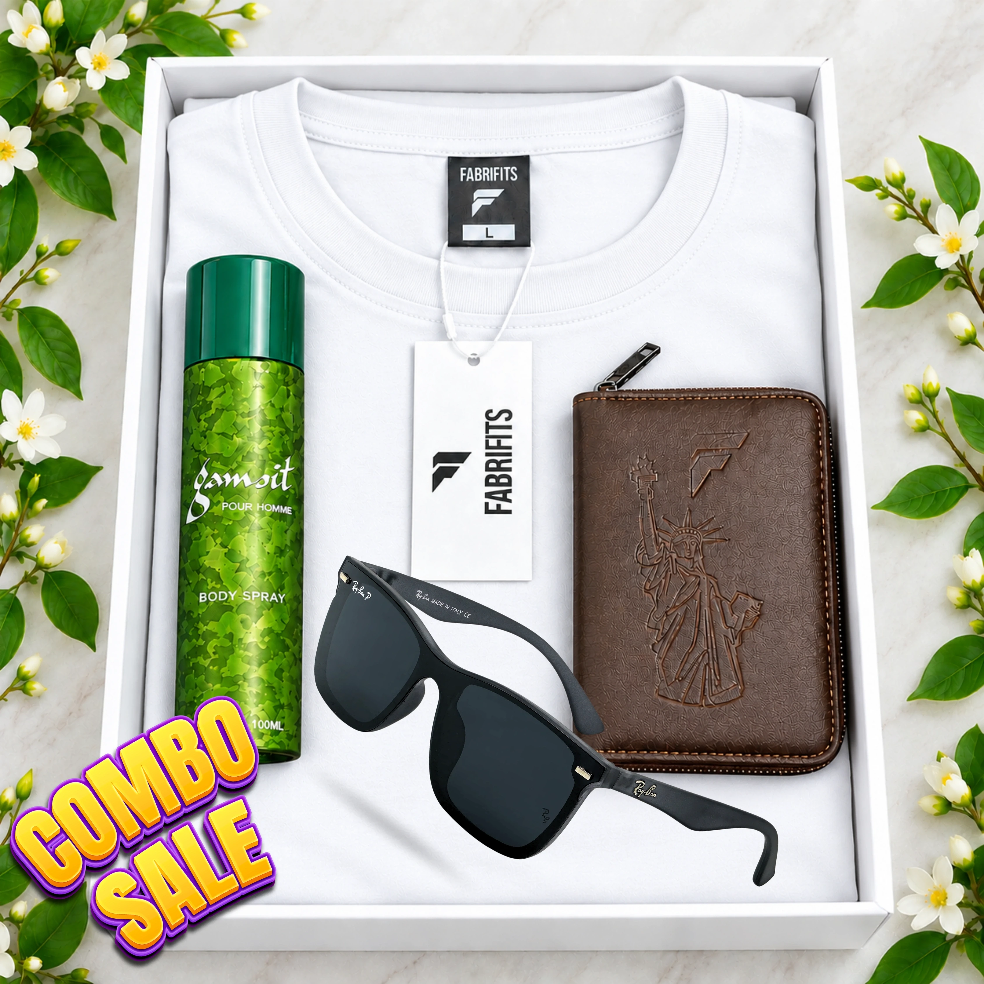 Premium White Color T-Shirt Combo Gift Box